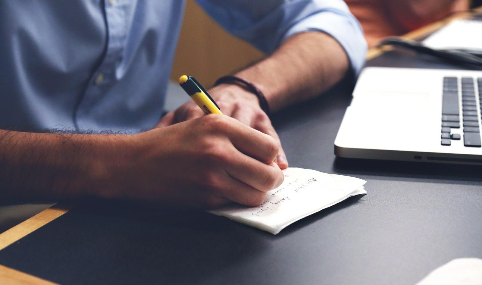 Parts Work and Sub Personalities; a therapist sitting with his notepad
